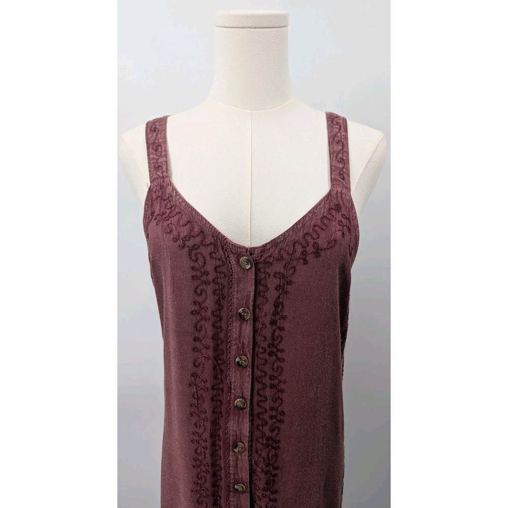 New Cute Options Red Embroidered Boho Maxi Dress Size L Festival Whimsy Fairy
